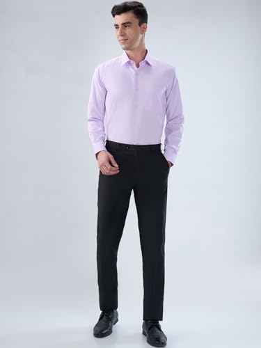 Image of Park Avenue Men Modern Slim Fit Structure Pattern Cotton Polyester Blend Semi Cutaway Collar Full Sleeve Formal Shirt