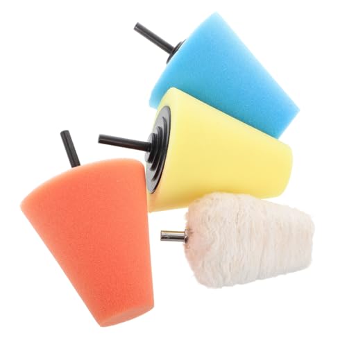 Hemobllo 4pcs Car Buffing Kit Sponge Buffing Pads Polishing Discs for Drill Wheel Cleaning Polishing Tools to Restore Grille Shine and