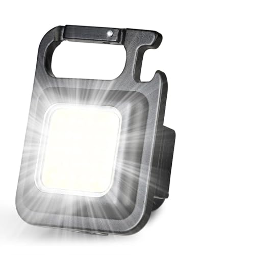 Image of K D Pack of 02 Keychain COB LED Flashlight Rechargeable | 800 Lumens Mini Torch with Magnet, Bottle Opener & 3 Lighting Modes | Portable Emergency Light with Type-C Charging