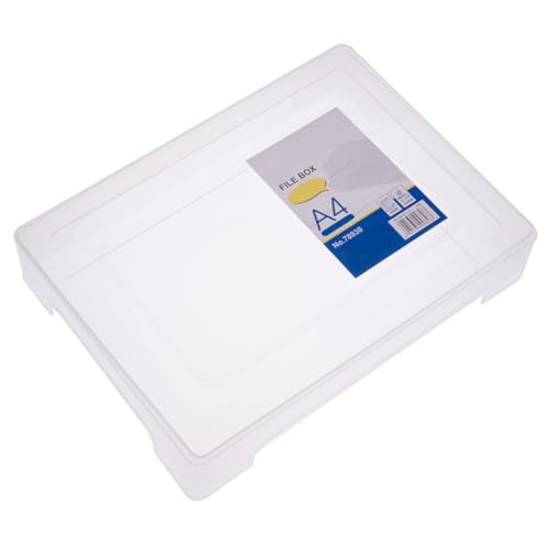 OUNONA 透明プラスチック製ファイルボックス 書類整理用収納ケース 軽量ポータブル ドキュメントオーガナイザー 事務用品 家用ファイル収