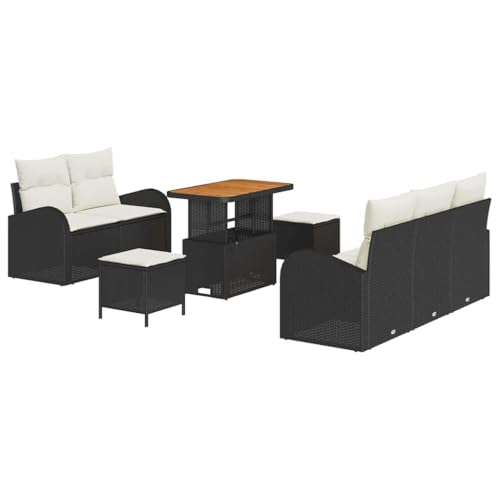 vidaXL Gartensofa-Set 8 STK. Schwarz Poly-Rattan