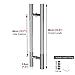 Pull Push Shower Kitchen Door Pulls Door Pull Modern Door Handle Push Pull Set,Stainless Steel Interior Exterior Gate Handles with Screws Tool for Wood Glass Sliding Pocket Doors (Size : 60cm/24inch