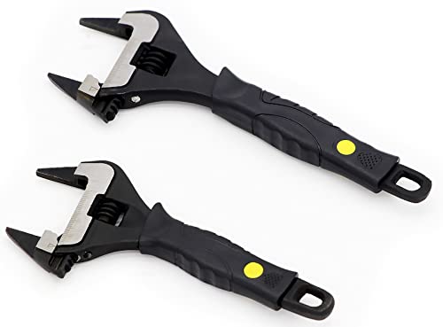 Image of Extra Slim Jaw 8-Inch Adjustable Wrench, Black, Alloy Steel