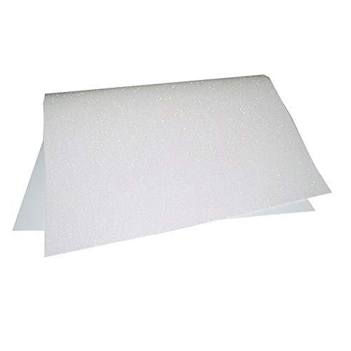 Folha de EVA 40x60cm - Glitter Branco - 5 unidades