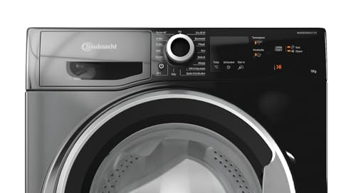 Bauknecht W9 S6300 A Waschmaschine Frontlader / 9kg / EEK A/Kurz 30 / Kurz 45 / Kraftvolle Fleckenentfernung/Anti-Allergie-Programm/Wolleprogramm/Schwarz/Langlebiger Inverter-Motor