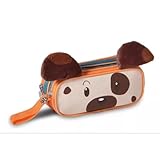 Estojo Escolar Duplo Infantil Cachorrinho 3D - 3 Modelos – Espaçoso, Resistente e Divertido (Marrom)