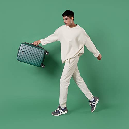 Image of THE ASSEMBLY Polycarbonate Cabin Trolley Bag & Large Check-In Luggage Set 40L & 85L Premium Hard-Sided 4 Wheels Spinner Trolley Bags (Forest Green- Starklite)