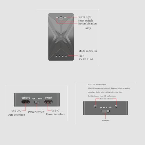 PH8586R Caja Externa M.2 NVME SSD USB3.2 GEN2X2 RAID miniatura 5