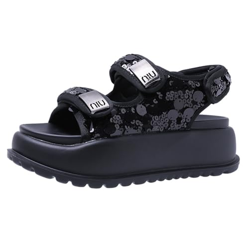 High heeled sandals Women's summer outdoor sandals thick sole heightening fashionable casual beach Roman shoes