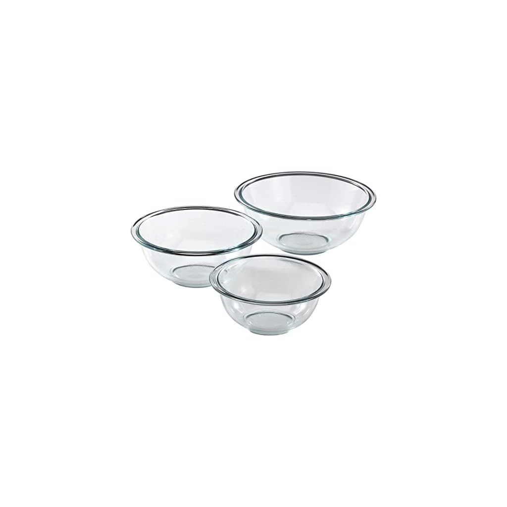 Buy Pyrex 3 Piece Glass Mixing Bowl Set with 1, 1.5, 2.5 Quart Mixing