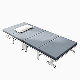 ZBYL Rollaway Folding Bed with Soft Foam Mattress, Guest Bed Cot Size with Metal Frame for Adults, P