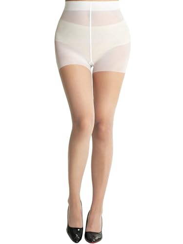 Image of SUREPOCH 20D Sheer Tights Control Top Black Pantyhose for Women Tummy Control Nylon Stockings
