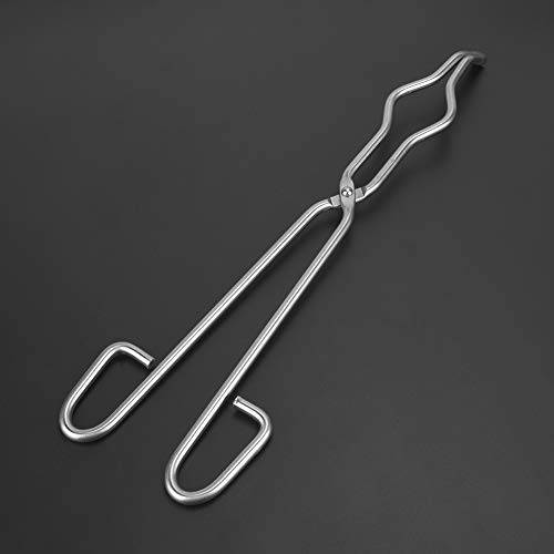 Stainless Steel Crucible Tongs Professional Crucible Forceps Clamp Beaker Holder Pliers(400mm), Silver - Image 2