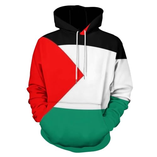 GONMFKM Sweats À Capuche Unisexes 3D pour Hommes Et Femmes, Sweat-Shirts Graphiques Cool avec Poches, Sweat-Shirt Drapeau Palestinien avec Capuche Hommes Femmes Sweat À Capuche