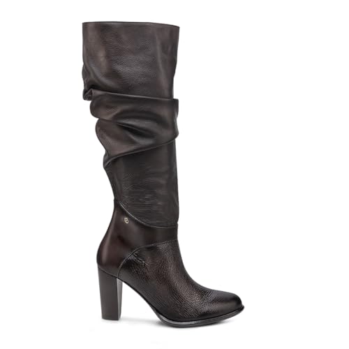 FRANCO CUADRA Women's Tall Leather Boots, Dark Brown2