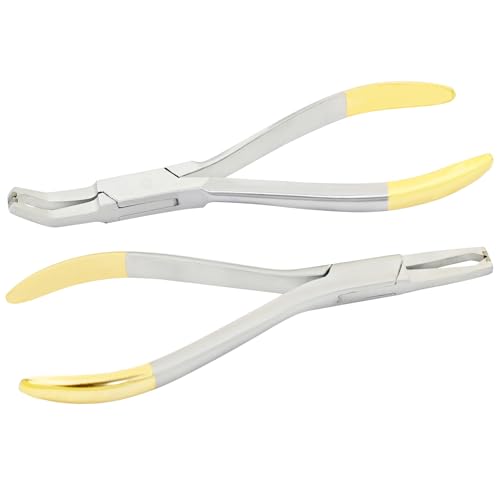 MuskalMed Set of 2 TC Anterior Bracket Removing Plier, Orthodontic Braces Removal Tools, Straight & Angulated Bracket Remover Surgical Instrument Clamp