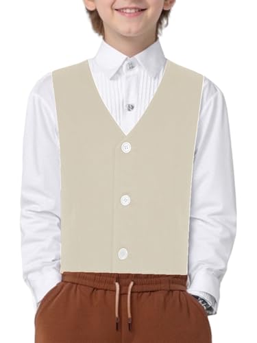 YEAHDOR Kids Boys Single Breasted 3 Buttons Formal Suit Vest Party Dressy Waistcoat for Wedding Birthday Party3