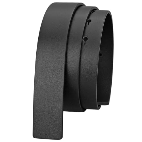 2 PCS Cowhide Belt Strap 3.4 CM Round Hole No Buckle Leather Without Buckle Men Women