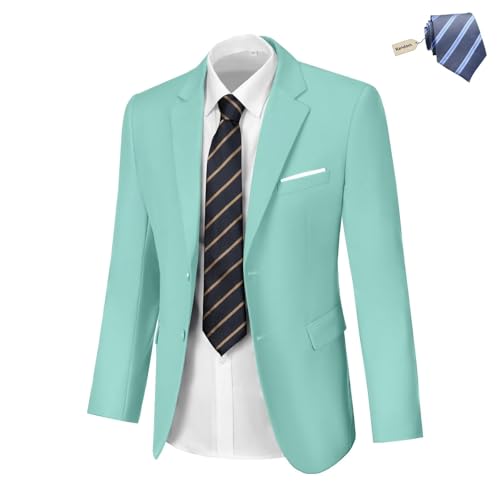 Mens Suit Jacket Blazer for Men Slim Fit Sport Coats 2 Button Business Suits Jackets Wedding Blazers with Tie