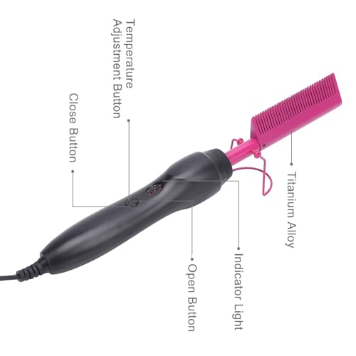 Plancha para el cabello y peine 2 en 1 LICAEVEY, calentamiento rápido, uso en cabello mojado y seco, con peine incorporado, temperatura ajustable, reduce el tiempo de peinado para uso en casa y viaje (enchufe EE.UU., 100 a 240 V) miniatura 5