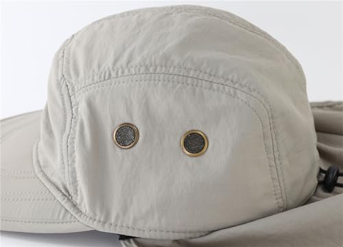 Outdoor Mens Sun Hat with Removable Neck Flap Fishing Hat for Men UPF 50+ Sun Protection Cap Safari Hiking Hat - Image 5