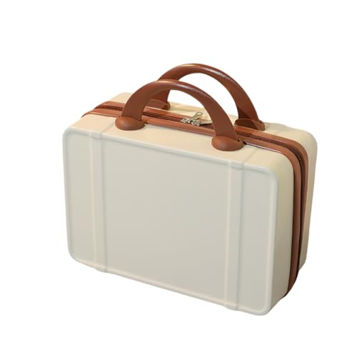 小型スーツケース、ミニ化粧品ケース14インチ、収納パスワード機内持ち込みケース、耐久性、多目的、便利、品質を保証、安心してご購入いただけます (オフホワイト)