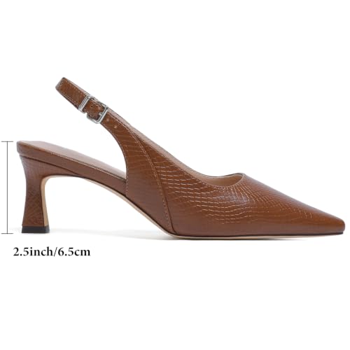 Image of Mostrin Kitten Heels for Women Slingback Pointed Closed Toe Heels Women's Pumps Shoes for Wedding, Party, Commuting