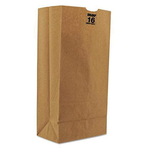 Duro 29816 Grocery Bag No.16 Heavy Duty Kraft Paper, 50 lb., Brown, 500/Bundle