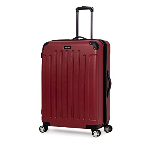 Image of Kenneth Cole REACTION Renegade Luggage Expandable 8-Wheel Spinner Lightweight Hardside Suitcase, Scarlet Red, 28-Inch Checked, Renegade collection