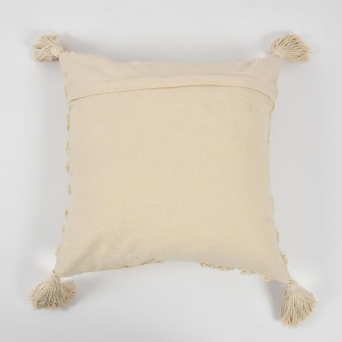 Image of Sofa Cushion Cover Cotton | Cushion Covers 16 inch x 16 inch | Living Room Cushion Covers | Pack of 1 Natural