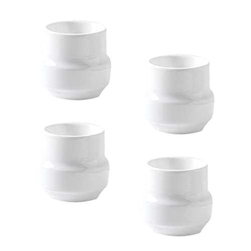 Ciieeo 4 Pack Ceramic Egg Cups Breakfast Egg Holder Stand Practical Rack for Home Restaurant Easy Clean Holder