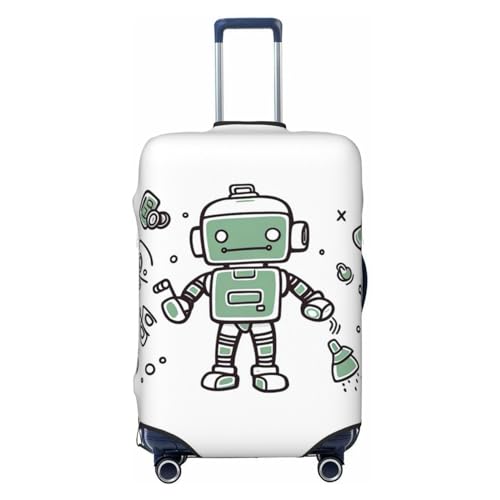 Line Robot Travel Luggage Cover Suitcase Protector Washable Elastic Suitcase Cover Anti-Scratch Luggage Protector Travel Suitcase Baggage Cover Fits 18-32 Inch Suitcase X-Large