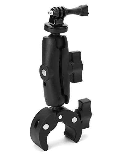 QWORK® Camera Bike Motorcycle Mount Handlebar Clamp Mount 360° Rotation Compatible with GoPro and Other Action Cameras