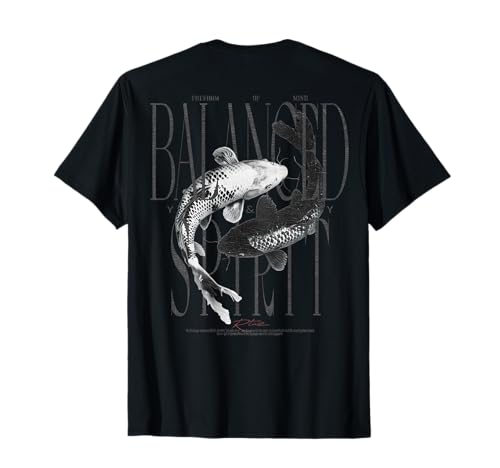 Y2K Vintage Graffiti Nishikigoi Fisch backprint Koi Karpfen T-Shirt