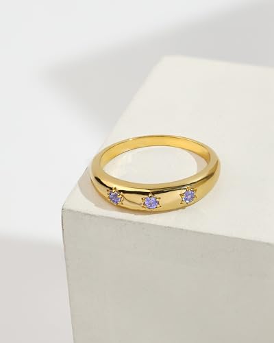 YoTreasure Tanzanite Wedding Band Ring 14k Gold Plated Over 925 Silver Gemstone Jewelry for women2
