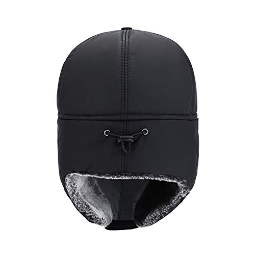 Ieasey Winter Trapper Hat With Earflap Face Mask Warm Thermal Fur Bomber Hats Insulated Baseball Cap For Men #TOP6