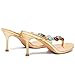 Oakmoo Women's Jeweled Thong Strappy Sandal Summer Mules Kitten Heels Flip Flop Round Open Toe Mid Heels Fashion Wedding Party Dress Thong Casual Shoes