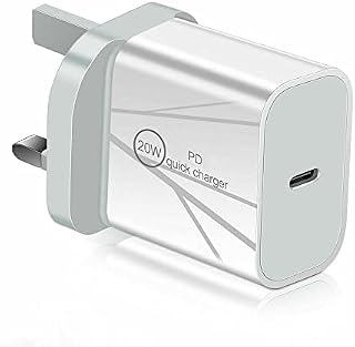 Charger Plug For Samsung Galaxy A14/A14 5G/Z Flip 4/Z Fold 4/A13/A13 5G/A23/A23 5G/A33 5G/A53 5G, 20W Type C PD Fast Charge Charging Adapter Charger UK 3 Pin Mains Wall USB C Charger Plug (WHITE)