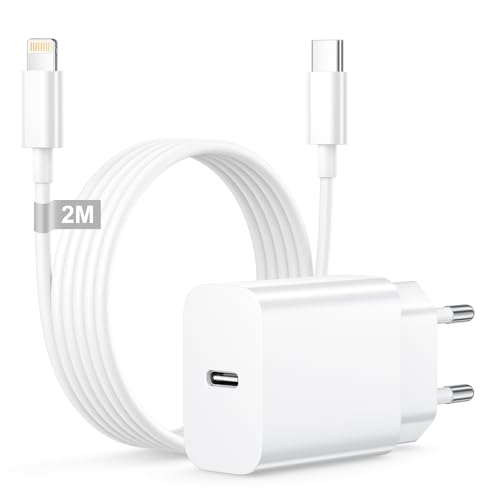 Caricatore iPhone Veloce con Cavo Lightning 2 Metri, 25W Caricabatterie iPhone Caricatore USB C per iPhone 14 Pro Max/14 Plus/13/12 Mini/11/XR/XS/8