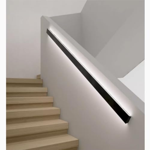 EHEIN Pasamanos De Escalera Iluminada LED, De Interior Montadas En La Pared, Barandillas Con Luz LED (Color: Black-A, Tamaño: 4.9ft/150cm)