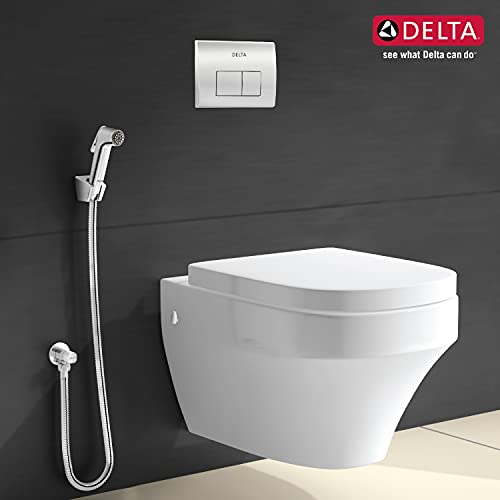 Image of DELTA FAUCET | Brass Rectangular Quarter-Turn Angle Valve | Stop Cock with Wall Flange | Polished Chrome| IAO36005