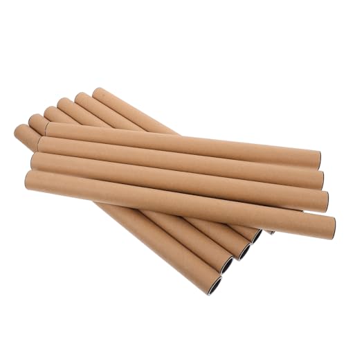 DOITOOL Lot de 10 Tubes à Affiches en Papier Kraft 1,5 Pouces X 12 Pouces Tubes D’expédition en Carton Rigide pour Transport et Stockage D’œuvres...