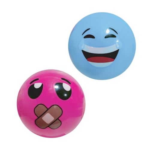 Image of GENIE'S Toy Bus 6-Inch Smiley Scented Play Ball | for Pool, Beach & Garden | Perfect for Outdoor & Indoor Play | PVC Ball for Kids & Adults I Pack of 2 (Multicolor)