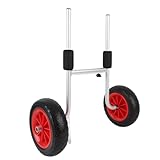 Luocute Kajak-Wagen, Kanu-Wagen-Dolly mit 10-Zoll-Vollrädern, Verstellbare Breite, Robuster, Faltbarer Kanu-Träger, Bootsanhänger-Transport, Einfache Montage