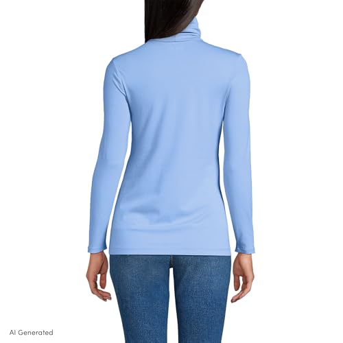 Image of Lands' End Lightweight Jersey Long Sleeve Turtleneck
