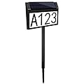 KAZIPA Solar House Numbers for Outside Address Sign 3-Color in 1 LED Illuminated House Numbers Address Plaque with Stake Waterproof Solar Powered House Numbers Address Numbers for House Yard Outdoor Home Street Garden Driveway