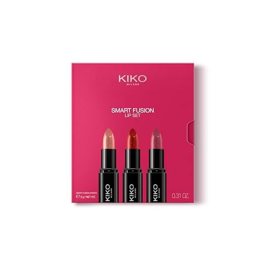 KIKO Milano Smart Fusion Lip Set 02, Kit De Labios Con 3 Labiales De Acabado Luminoso