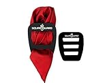 Classic Red Silk Pocket Square + SquareGuard Pocket Square Holders Combo