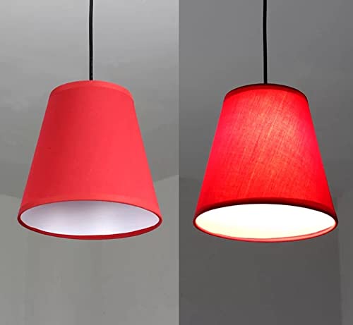 Othmro Lamp Shade 3.94" X 7.09" X 6.3" Barrel Fabric Lamp Shade For Table Lamp And Floor Light Fabric Hand Crafted-Crimson (1 Pcs) #TOP4