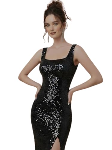 Image of Leriya Fashion Sequin Dress for Women | Black Sequin Party Outfit Dress for Woman | Bodycon Western Dresses